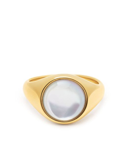 Nialaya Jewelry pearl-detail signet ring