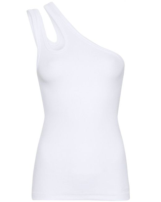 Remain one-shoulder fine-ribbed top
