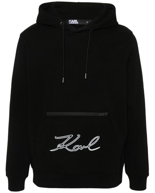 Karl Lagerfeld rubberised-logo cotton hoodie