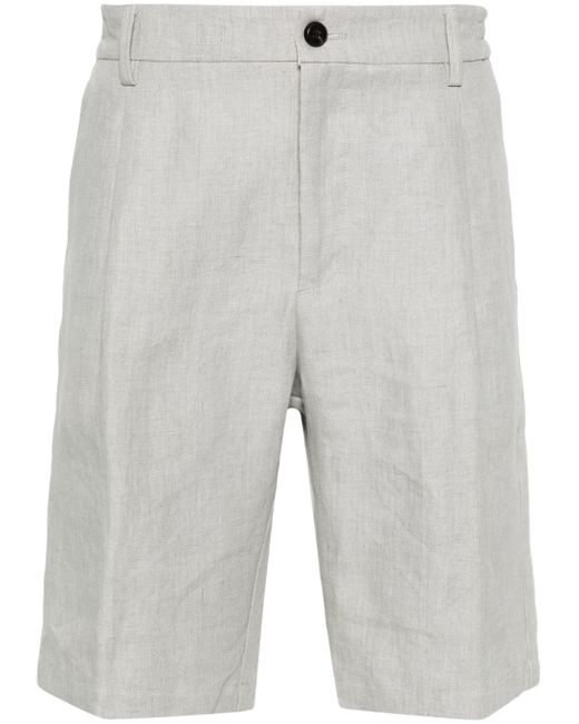 Eleventy pleat-detail linen bermuda shorts
