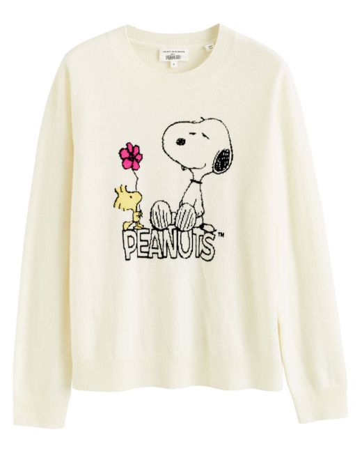 Chinti And Parker Flower Power intarsia-knit jumper