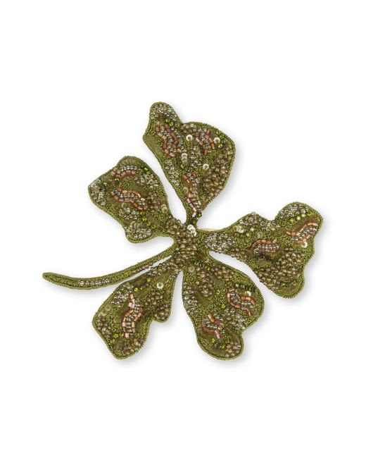 Alberta Ferretti beaded floral brooch