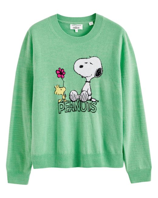 Chinti And Parker Flower Power intarsia-knit jumper