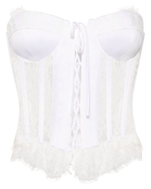 Moschino lace-panelling bustier top