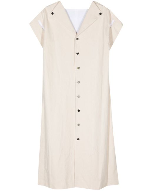 Plan C spread-collar cotton maxi dress