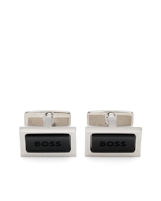 Boss engraved-logo cufflinks