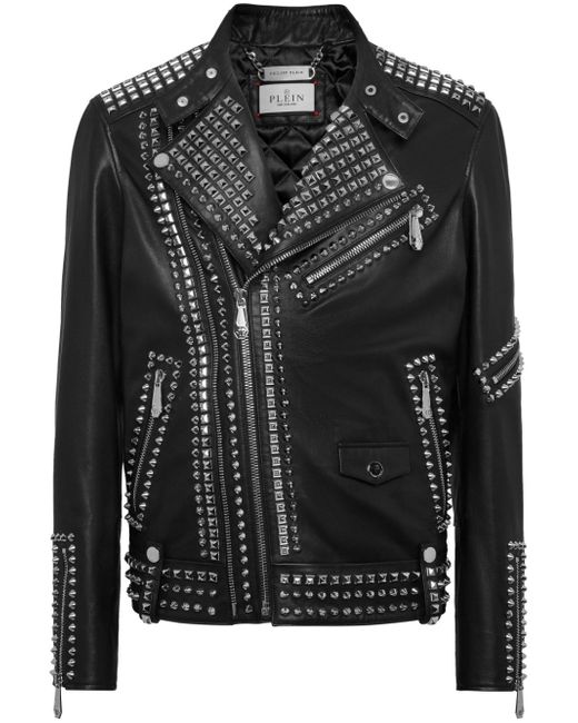 Philipp Plein studded leather jacket