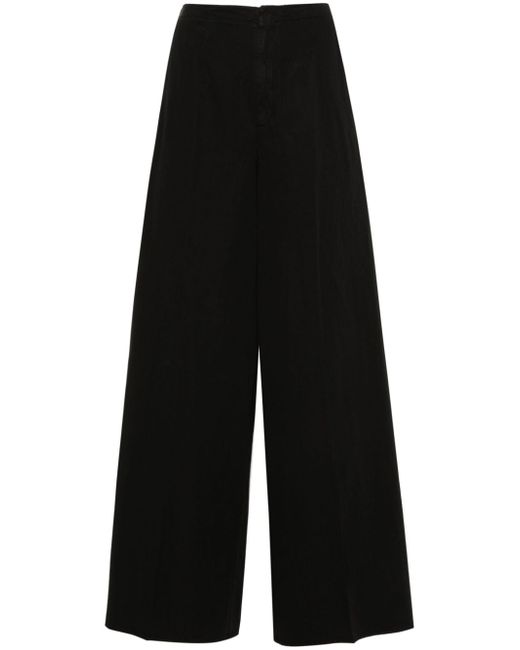 Forte-Forte pressed-crease wide trousers