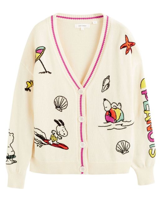 Chinti And Parker Snoopy Summer intarsia-knit cardigan