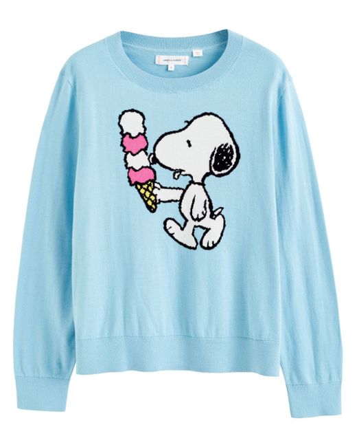 Chinti And Parker Snoopy Ice Cream intarsia-knit jumper