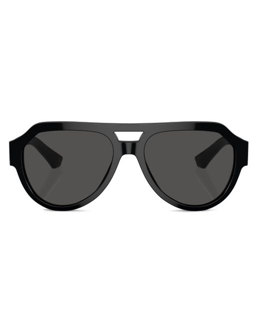 Dolce & Gabbana logo-plaque pilot-frame sunglasses