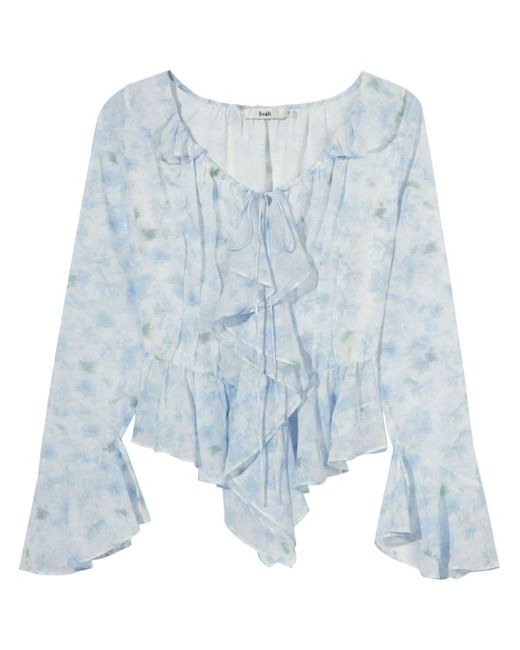 b+ab ruffle-detail floral-print blouse