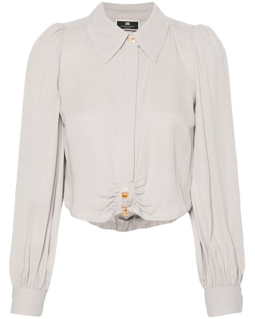 Elisabetta Franchi puff-sleeve cropped blouse