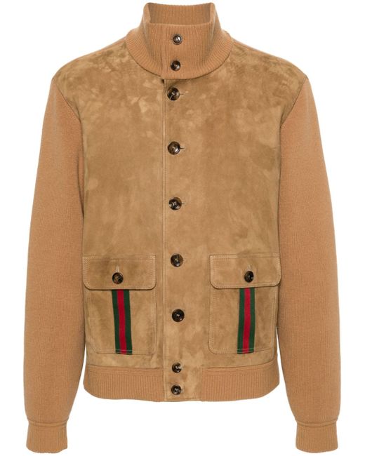 Gucci Web stripe-detail bomber jacket
