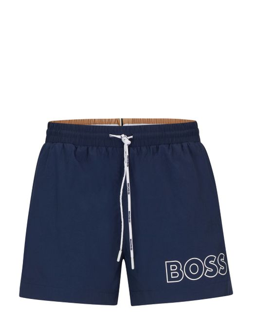 Boss logo-print swim shorts