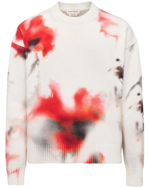 Alexander McQueen Obscured Flower intarsia-knit jumper
