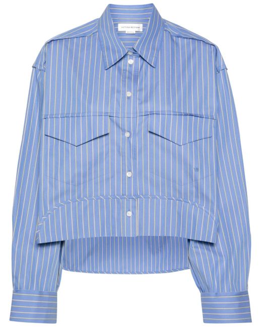 Victoria Beckham striped cotton cropped shirt