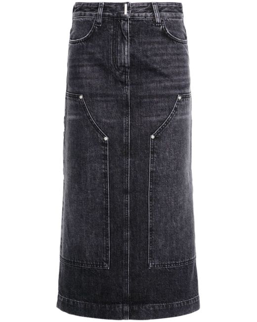 Givenchy high-rise denim midi skirt