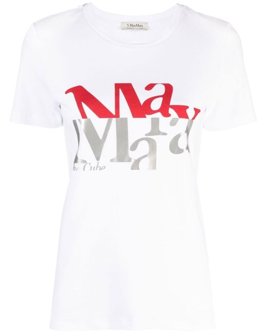 S Max Mara slogan-print T-shirt