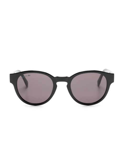 Lacoste logo-engraved round-frame sunglasses