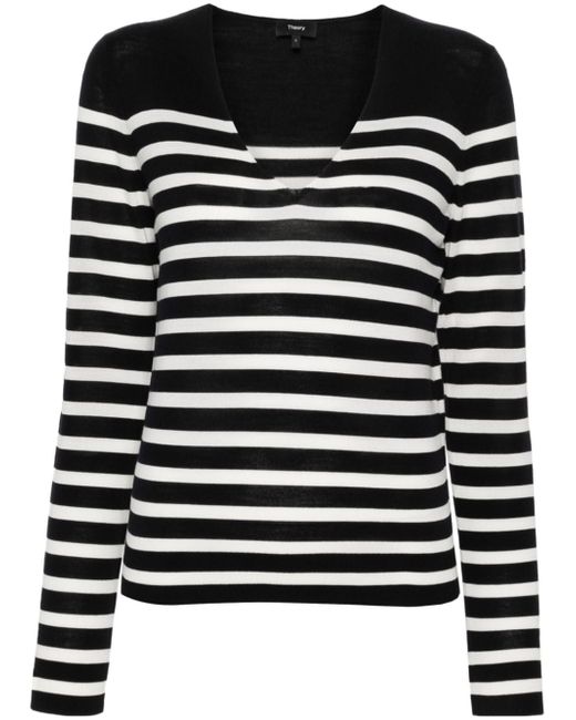 Theory fine-knit striped jumper