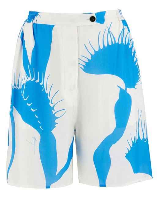 Ferragamo Venus-print high-waisted bermuda shorts