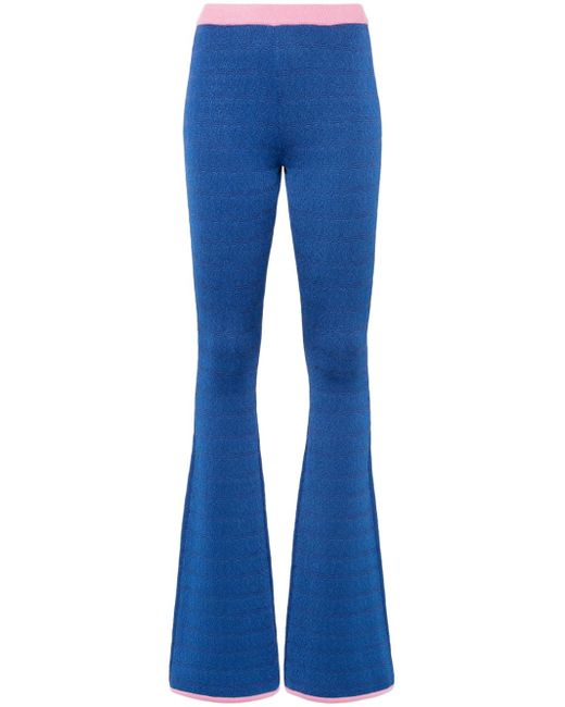 Bally patterned-jacquard flared trousers