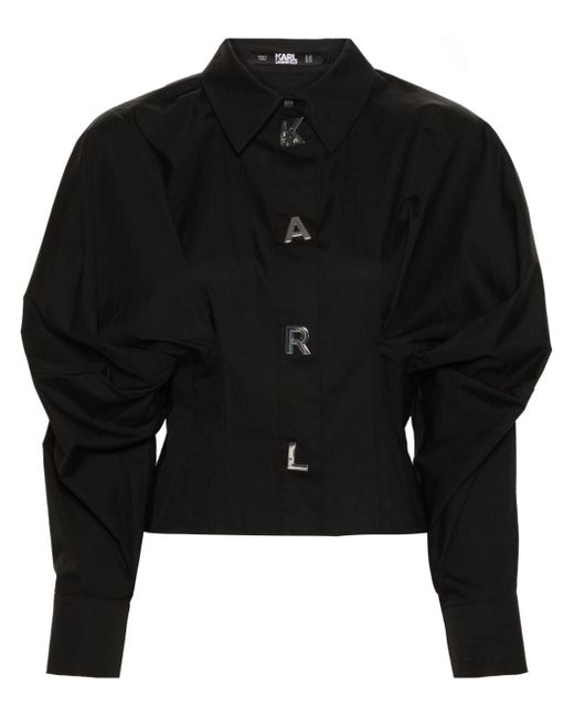 Karl Lagerfeld logo-buttons poplin shirt
