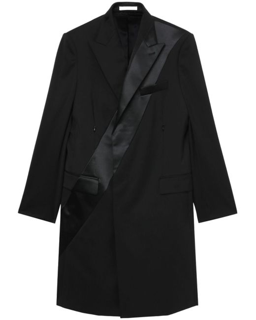 Helmut Lang stripe-detail off-centre coat