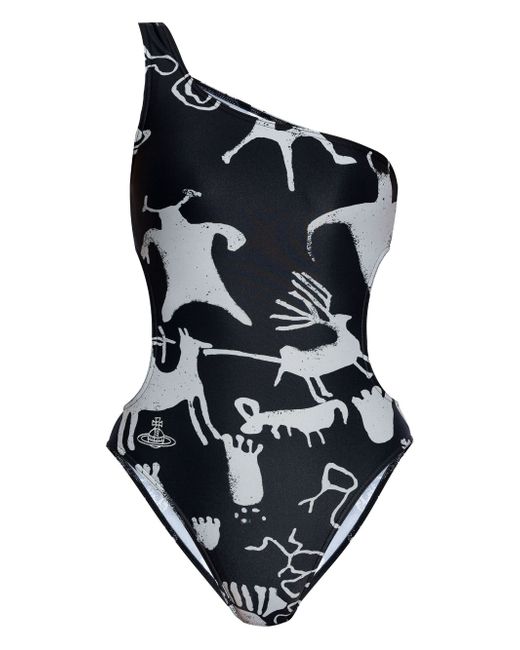 Vivienne Westwood abstract-print cut-out swimsuit