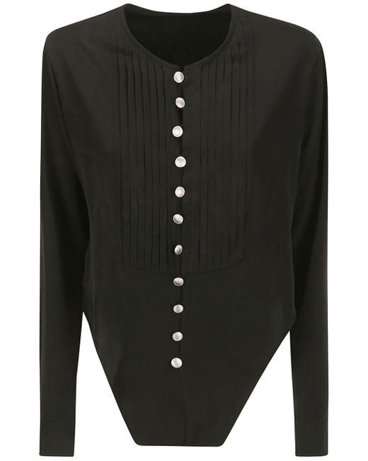 Yohji Yamamoto pleated asymmetric-hem blouse