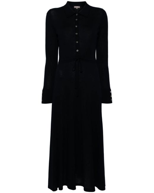 N.Peal polo-collar belted dress