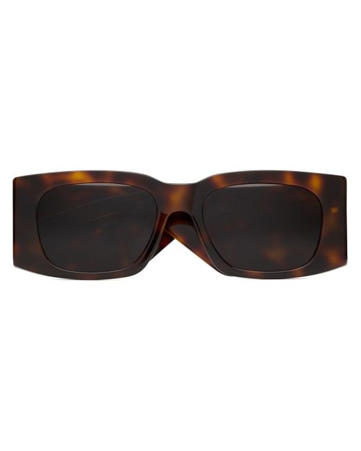 Saint Laurent logo-print tortoiseshell-effect sunglasses