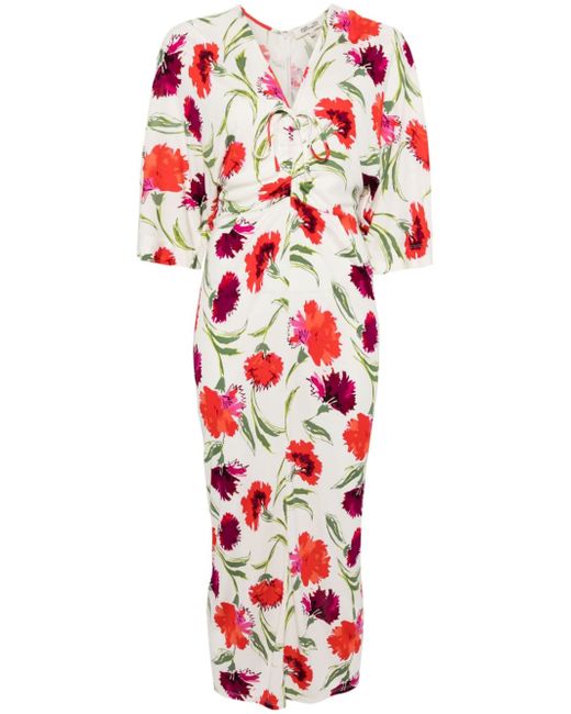 Diane von Furstenberg Valerie floral-print midi dress