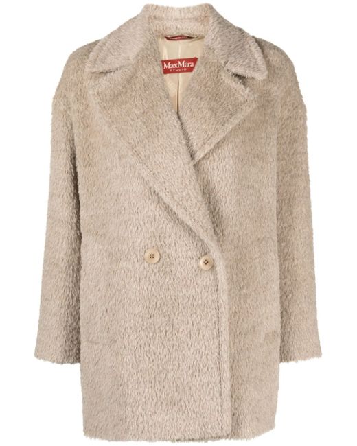 Max Mara brushed-effect double-breasted coat