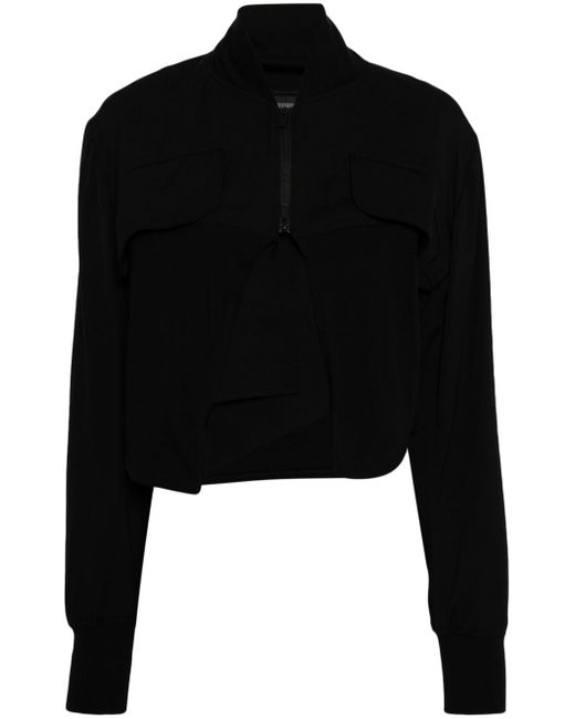 Yohji Yamamoto layered cropped bomber jacket