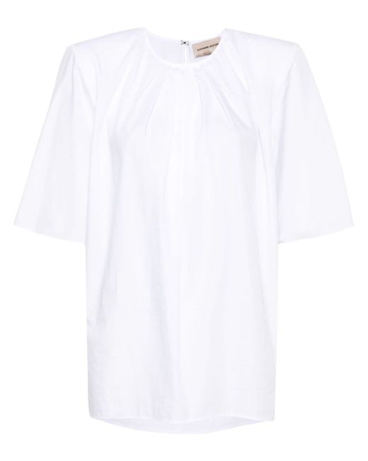 Alexandre Vauthier pleated shoulder-pads blouse