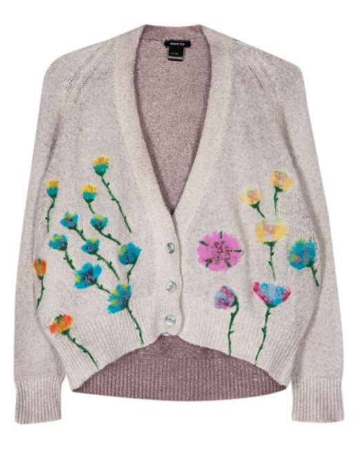 Avant Toi floral-print cotton-blend cardigan
