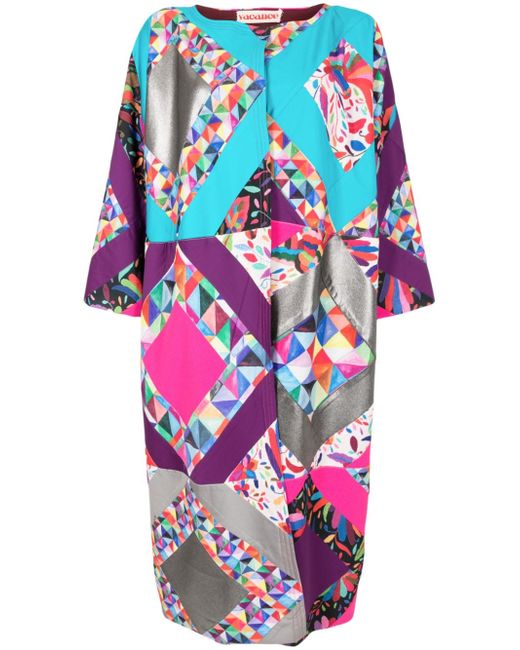 Olympiah colour-block patchwork cotton-blend kimono