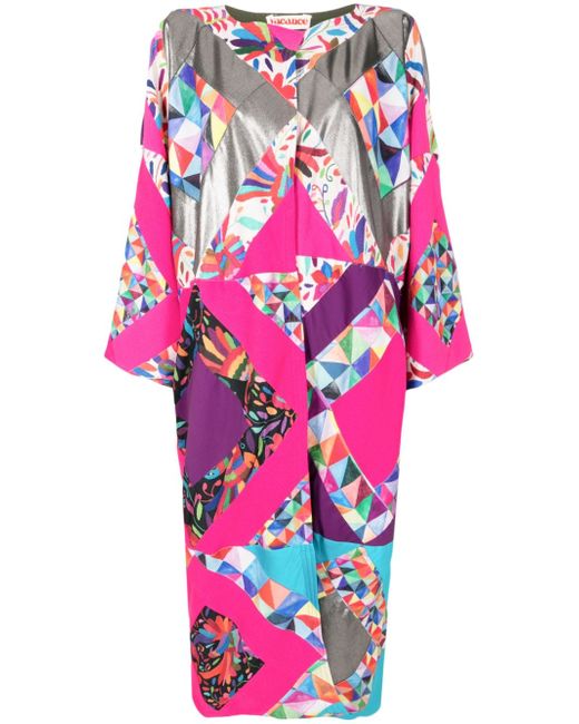 Olympiah colour-block patchwork cotton-blend kimono