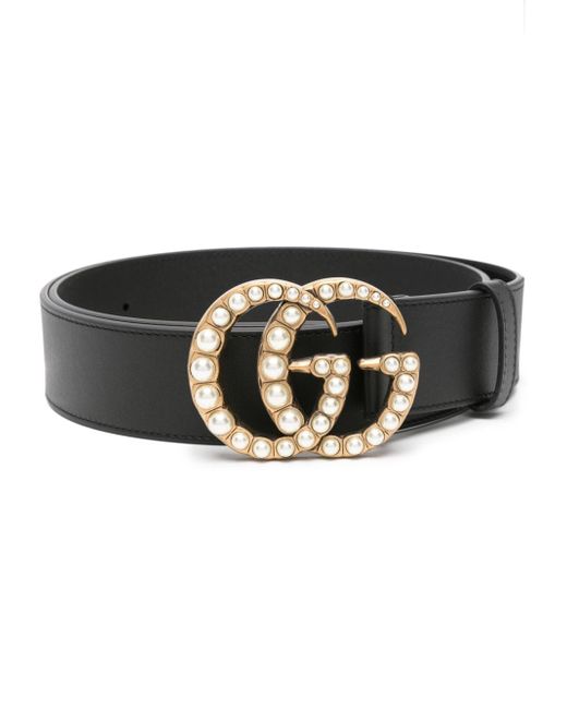 Gucci Double G pearl-embellished belt