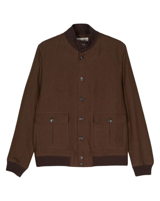 Valstar tonal-stitching linen bomber jacket