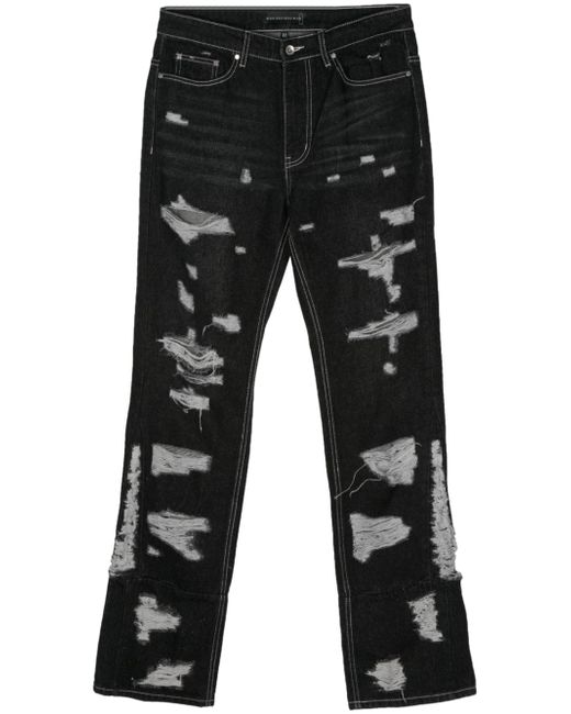 WHO Decides WAR Gnarly distressed-finish jeans