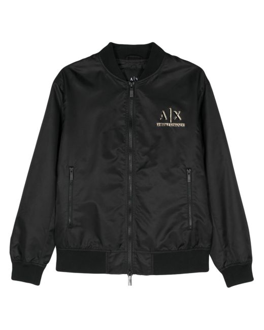 Armani Exchange flocked-logo bomber jacket