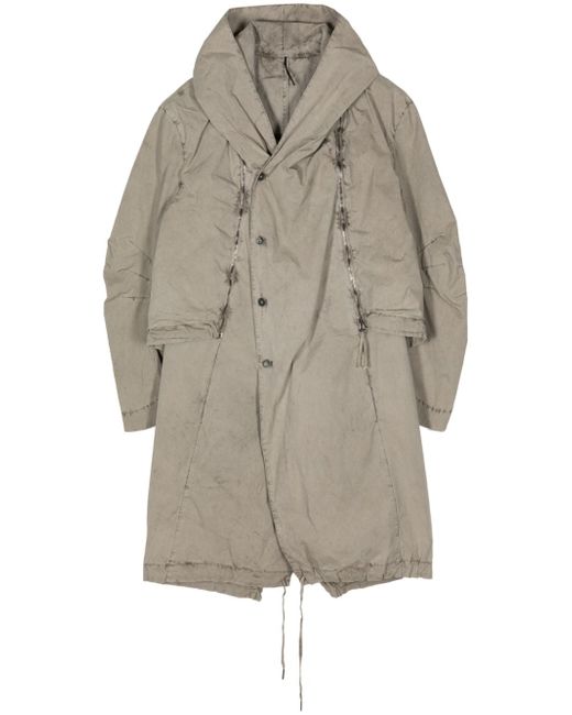 Masnada layered hooded parka coat