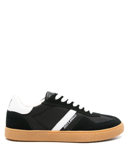 Just Cavalli panelled leather lace-up sneakers