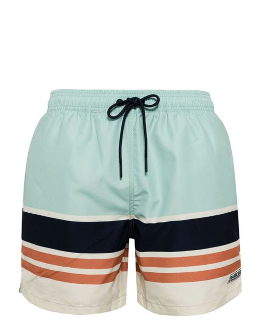 Barbour colour-block striped swim shorts