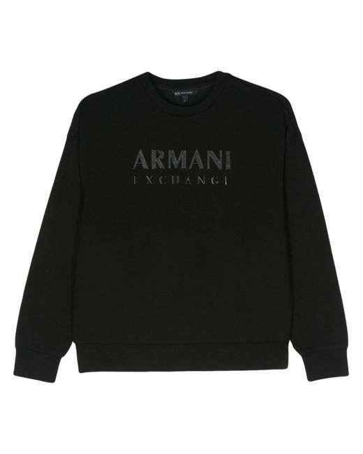 Armani Exchange logo-glittered sweatshirt
