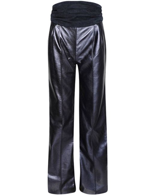 Laquan Smith panelled high-shine trousers
