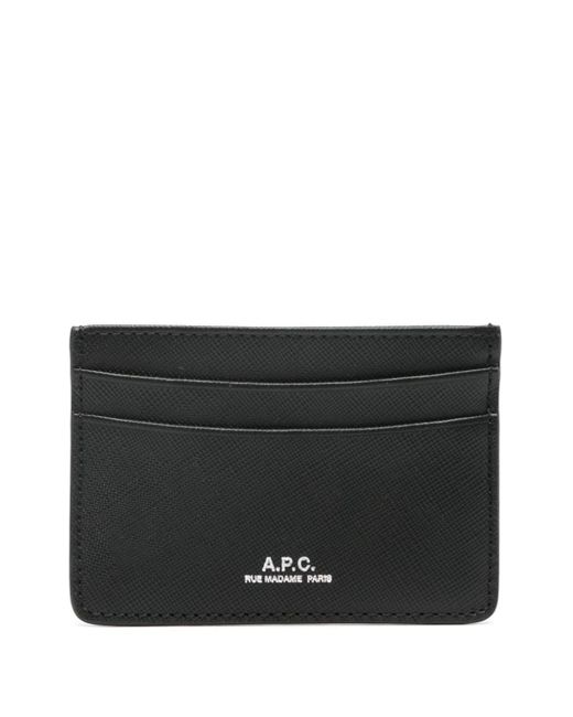 A.P.C. logo-stamp leather card holder